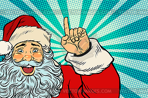 Santa Claus Christmas character shows up - vector clipart