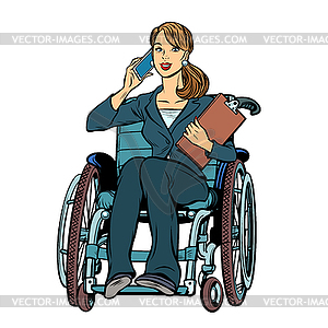 Disabled businesswoman - vector clip art