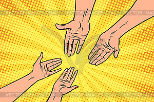 Couple man and woman, hands, gesture of love - vector clipart