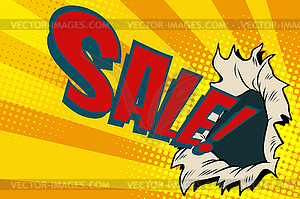Sales hole, business background of season discounts - vector image