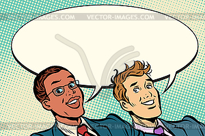 African and Caucasian businessmen - vector EPS clipart