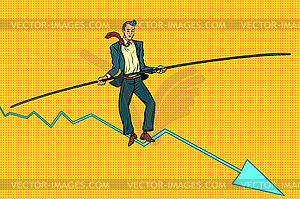 Businessman tightrope Walker - vector image