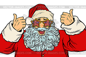 Santa Claus in star glasses - vector image