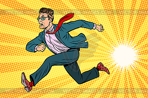 Businessman running, business concept - vector image