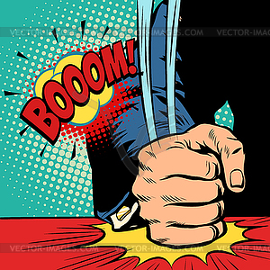 Businessman, hit his fist on table - vector image