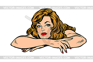 Woman thought, lies - vector clip art