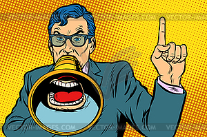 Man with megaphone - vector image