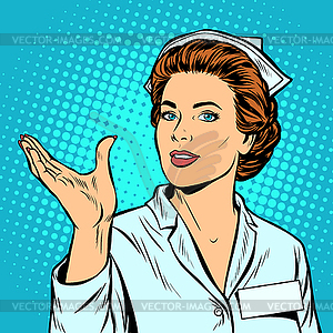 Nurse holding gesture - vector EPS clipart