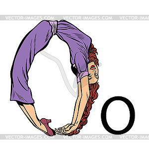 Letter O oes. Business people silhouette alphabet - vector clip art