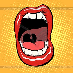 Open mouth with teeth isolate - vector clip art