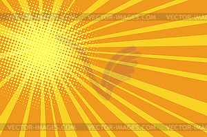 Pop art retro yellow orange background - vector image