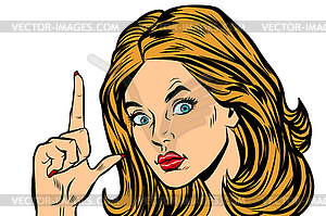 Woman attention gesture - vector clip art