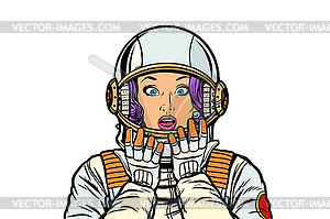 Woman scared surprise isolate - vector clipart
