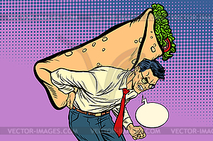 Man carries Shawarma Doner kebab - vector clipart