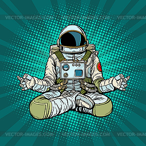 Йога астронавт лотоса. Медитация и - векторизованный клипарт