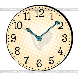 Vintage watch Face with hands - vector image