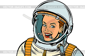 Smiling woman astronaut. Isolate - vector clipart