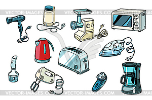 Power tools for kitchen and home - vector image