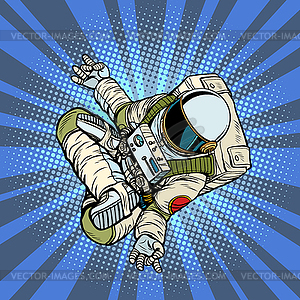 Astronaut yoga Lotus position. Top view - vector clipart