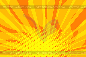 Yellow Sunny pop art background - royalty-free vector clipart