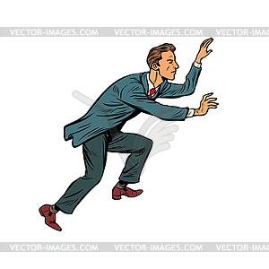 Businessman climbs up - vector image