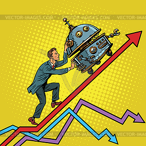 Robotization and technical revolution concept. - vector image