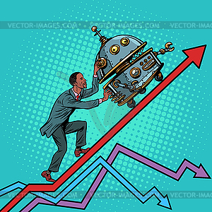 Robotization and technical revolution concept. - vector image