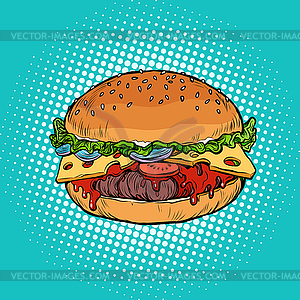 Burger, fast food restaurant - vector clipart