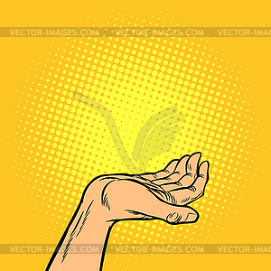 Human hand presentation gesture - vector image