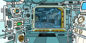 Cabin of spacecraft - vector image