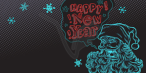 Bad Santa happy new year - vector clip art