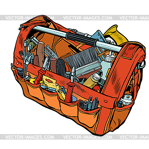 Bag with working tools - vector clip art