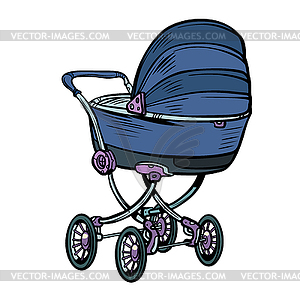 Pram baby carriage stroller perambulator buggy - vector clip art