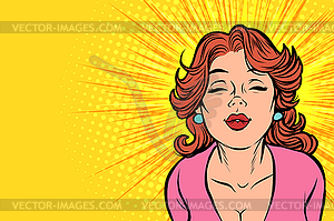 Beautiful woman kiss - vector clipart