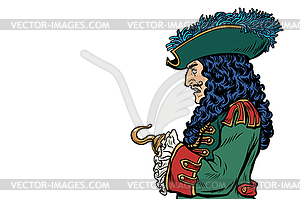 Pirate with hook hand - vector clipart