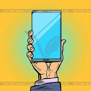 Smartphone in male hand - vector clipart / vector image