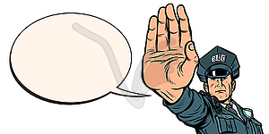 Police officer stop gesture. isolate - vector image