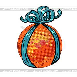 Mars planet gift ribbon - vector clipart