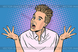 Surprised young man - vector image