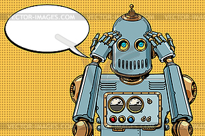 Robot thinks, thinker - vector image