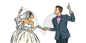 Bride and groom, wedding couple - vector image