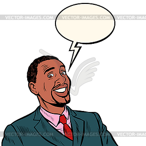 Happy african businessman smiling - vector image