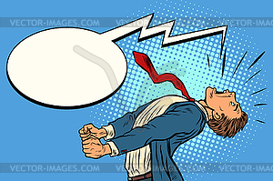 Panic businessman screaming - vector image