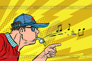 Coach or referee whistles - vector clip art