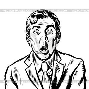 Surprised man businessman - vector image