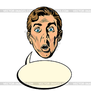 Surprised man face head - royalty-free vector image