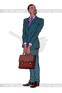 African businessman with business briefcase - vector image