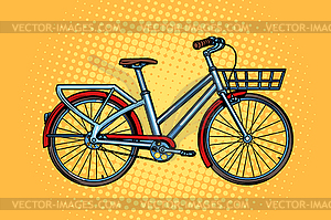 City bike, green transport, sports and health - vector clip art