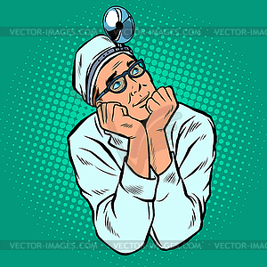 Doctor otolaryngologist, medicine and health. - vector image