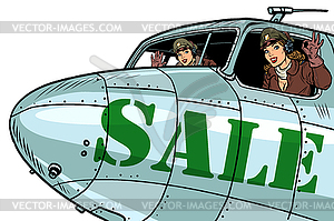 Women pilots flying on sale, bomber - vector image